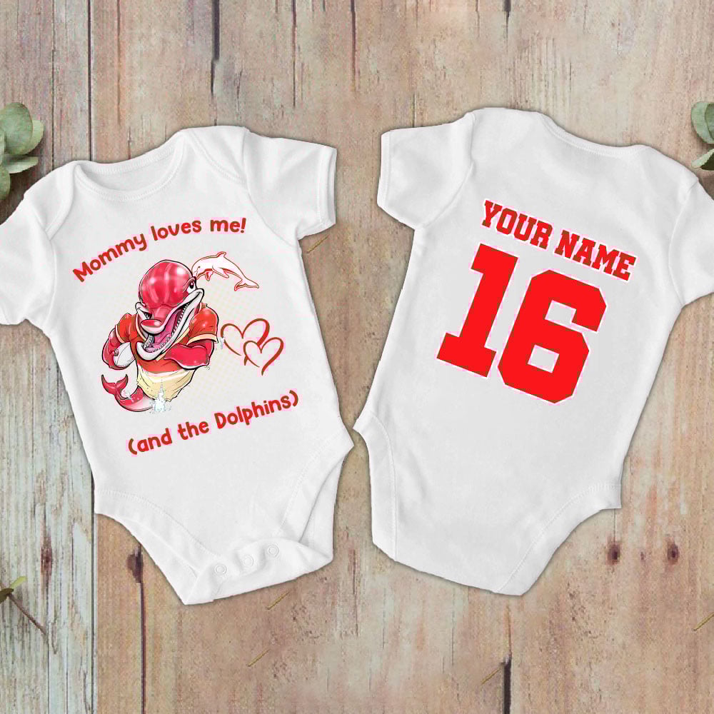 Farmhousemerch Dolphins New Personalized Baby Bodysuit For Mother's day 