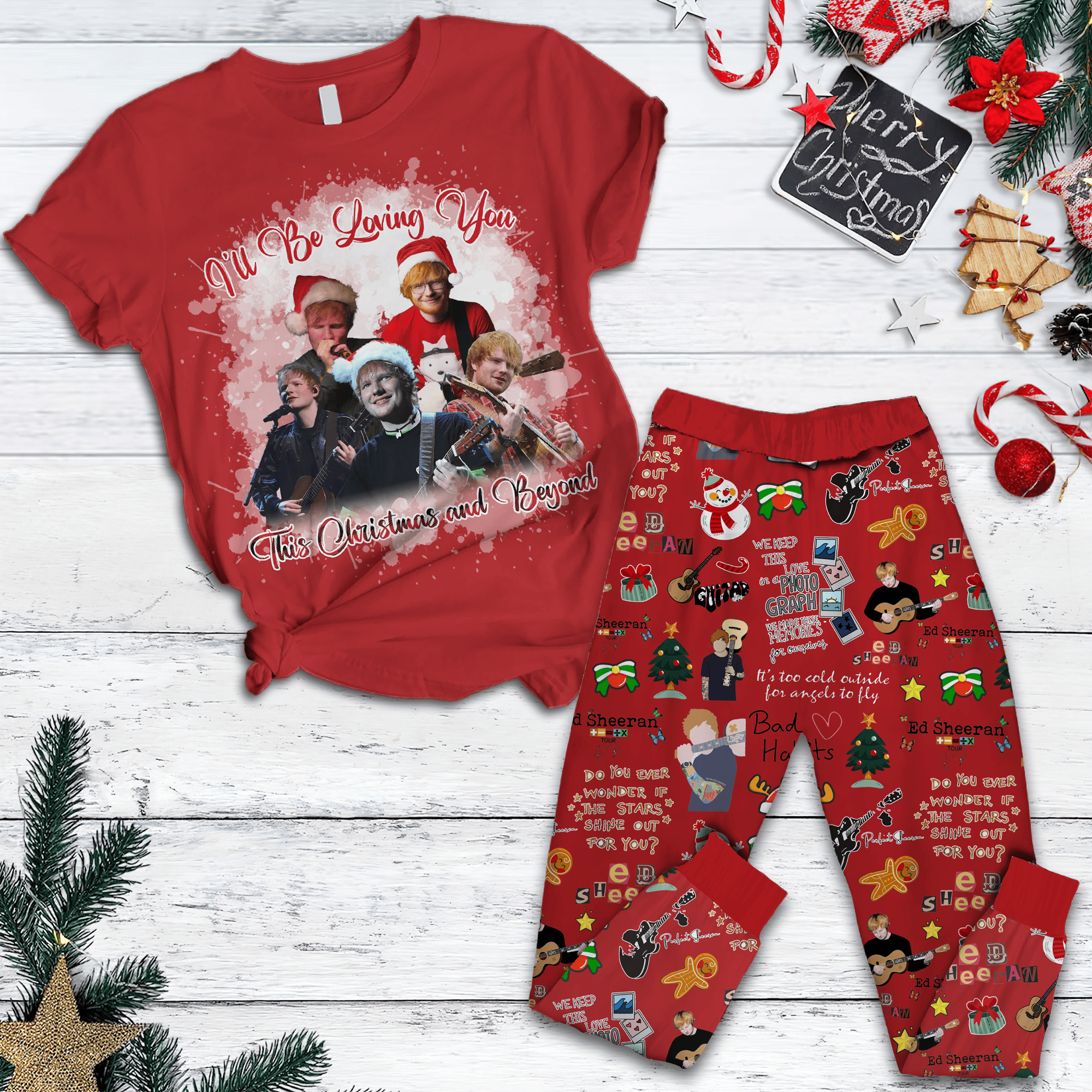 Farmhousemerch Ed Sheeran Music Pajamas Full Set Gifts For Fans