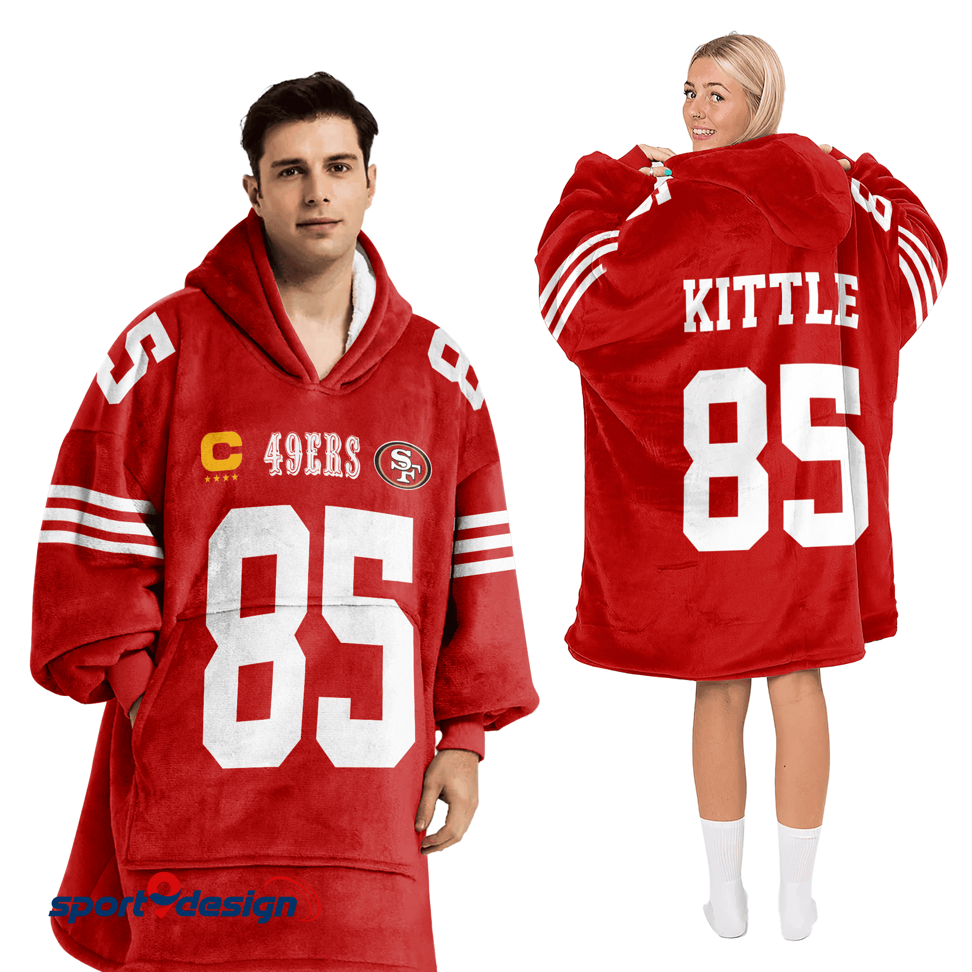 Farmhousemerch George Kittle San Francisco 49ers NFL Football Unisex Blanket Hoodie Gift For Fan