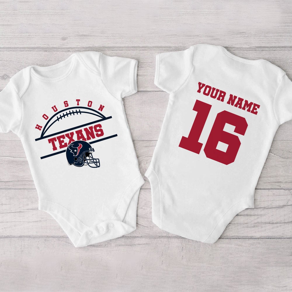 Farmhousemerch Houston Texans New Personalized Baby Bodysuit For Fan 