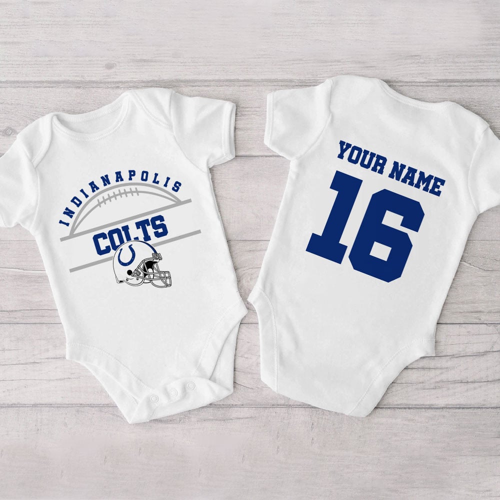 Farmhousemerch Indianapolis Colts New Personalized Baby Bodysuit For Fan 