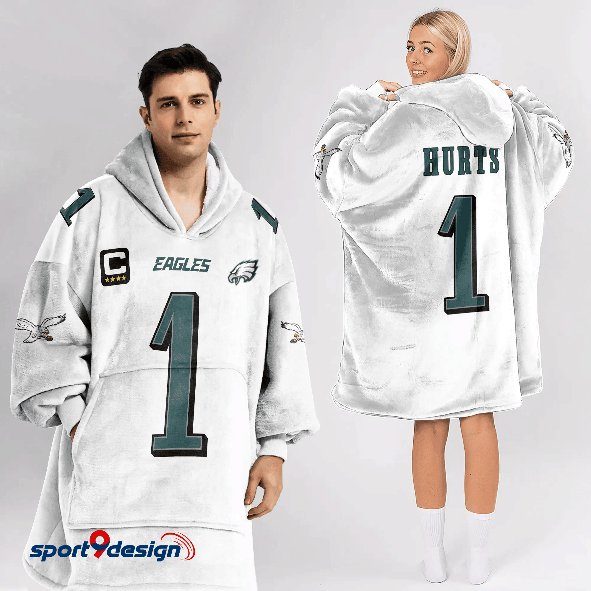 Farmhousemerch Jalen Hurts Philadelphia Eagles NFL Football Unisex Blanket Hoodie Gift For Fan