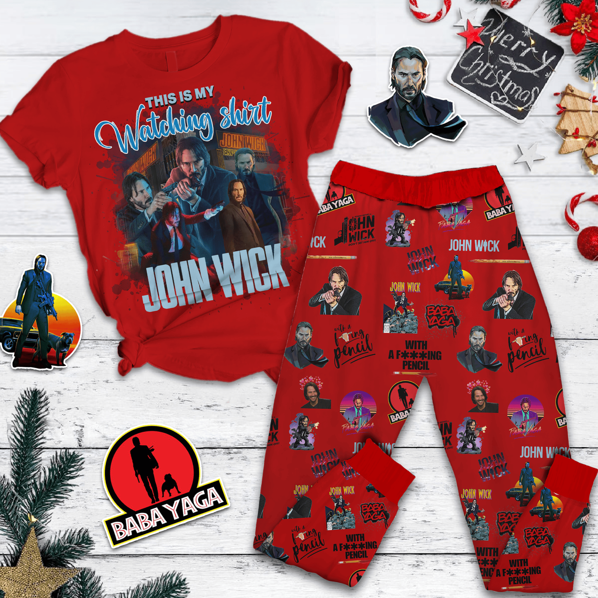 Farmhousemerch John Wick Movie Pajamas Full Set Gifts For Fans