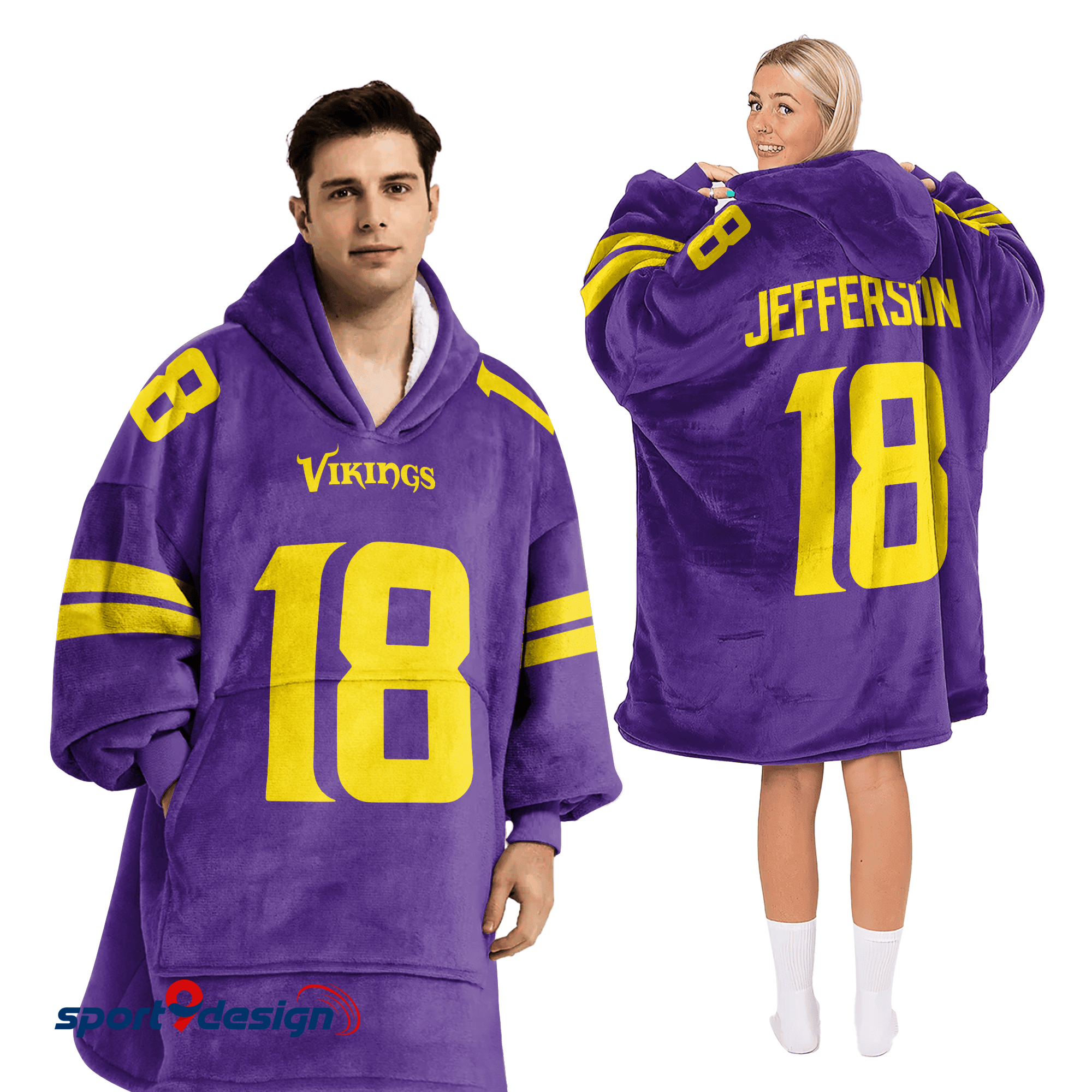 Farmhousemerch Justin Jefferson Minnesota Vikings NFL Football Unisex Blanket Hoodie Gift For Fan