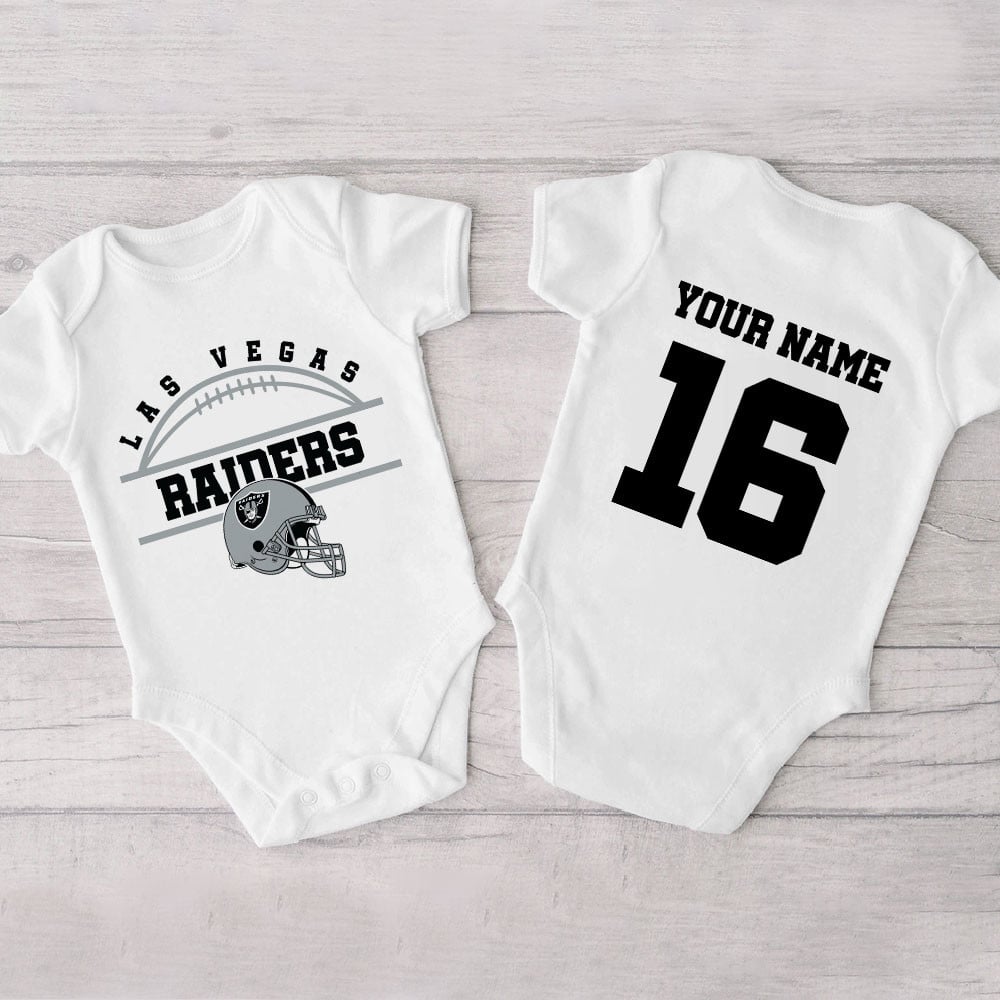 Farmhousemerch Las Vegas Raiders New Personalized Baby Bodysuit For Fan 