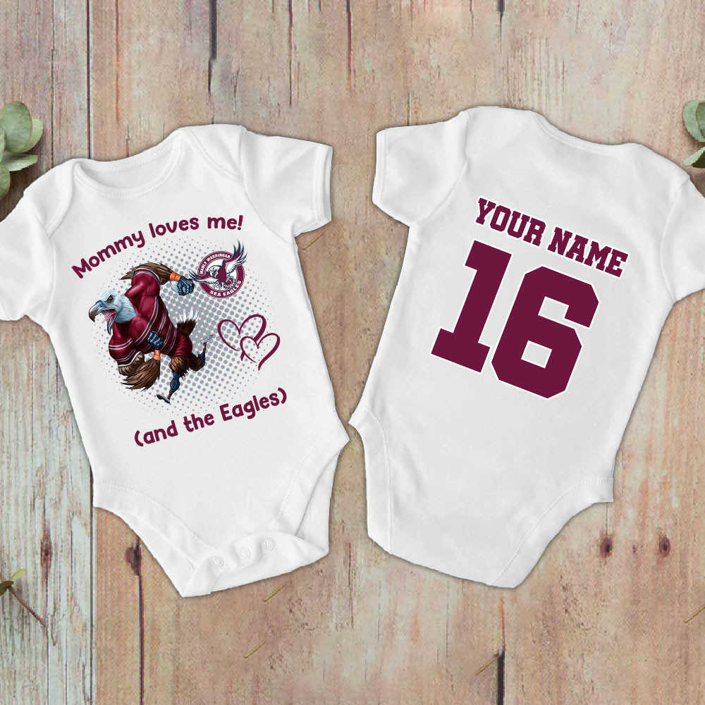 Farmhousemerch Manly-Warringah Sea Eagles New Personalized Baby Bodysuit For Mother's day 