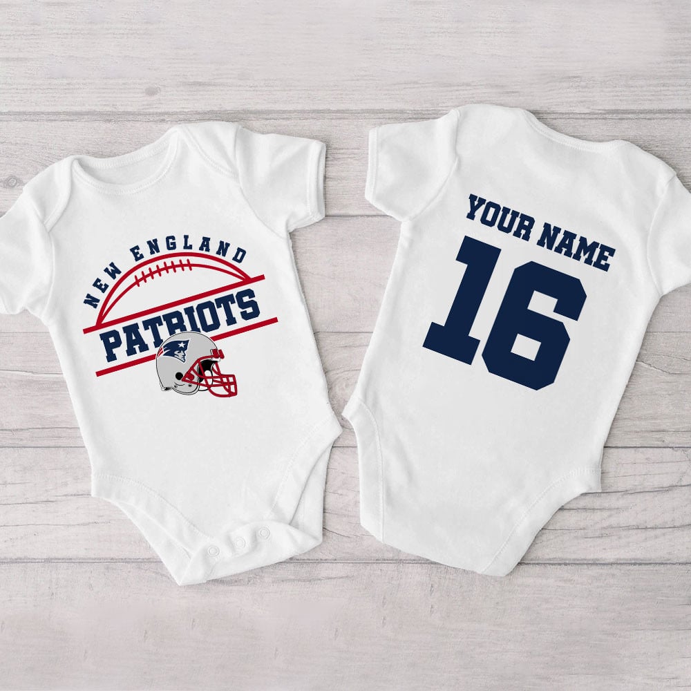 Farmhousemerch New England Patriots New Personalized Baby Bodysuit For Fan 
