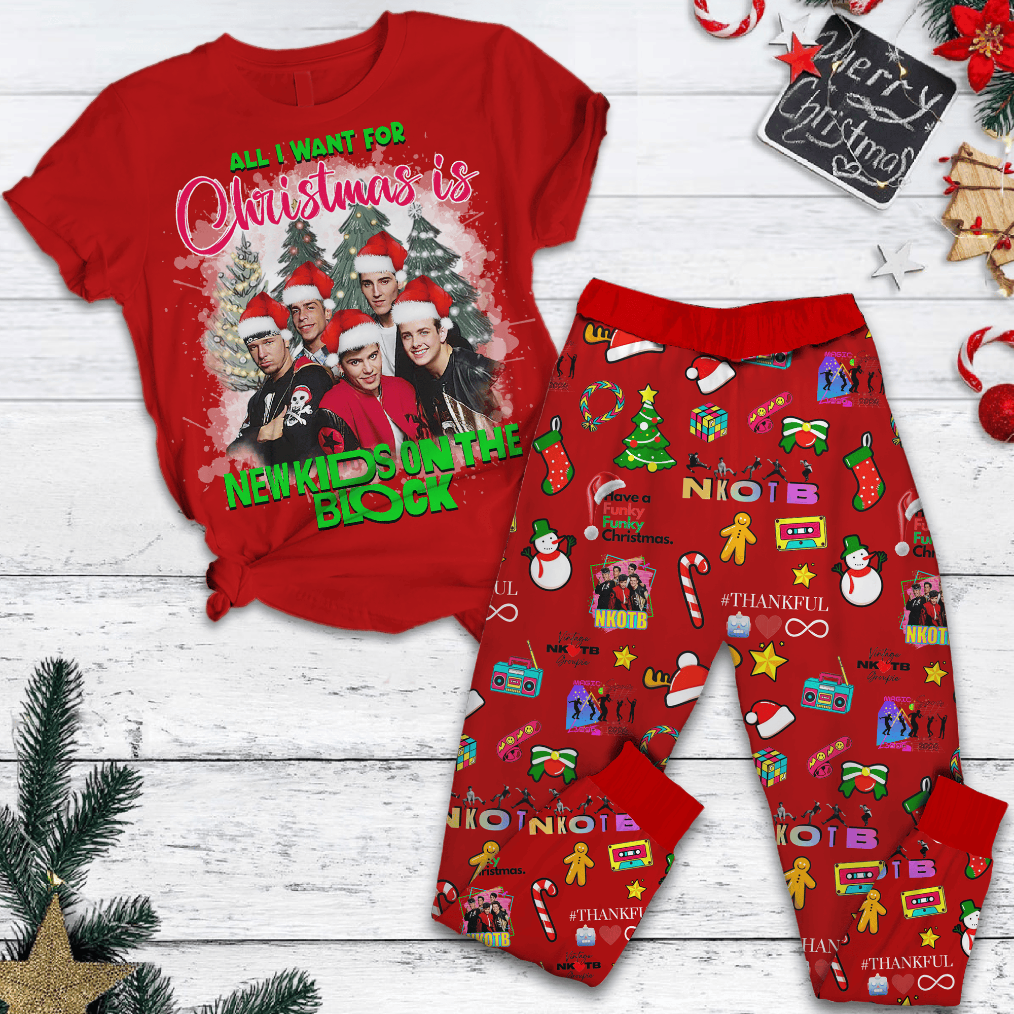 Farmhousemerch New Kids On The Block Music Pajamas Full Set Gifts For Fans
