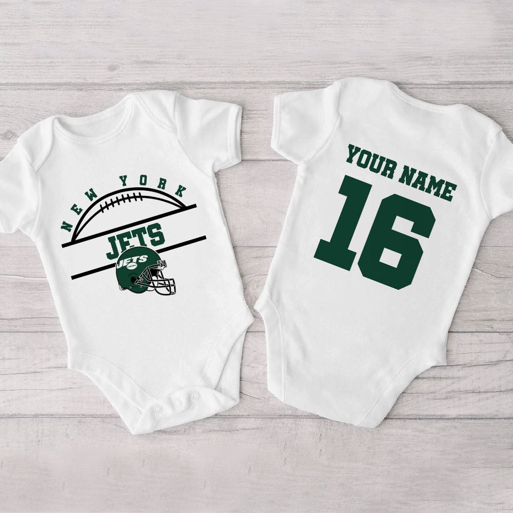 Farmhousemerch New York Jets New Personalized Baby Bodysuit For Fan 