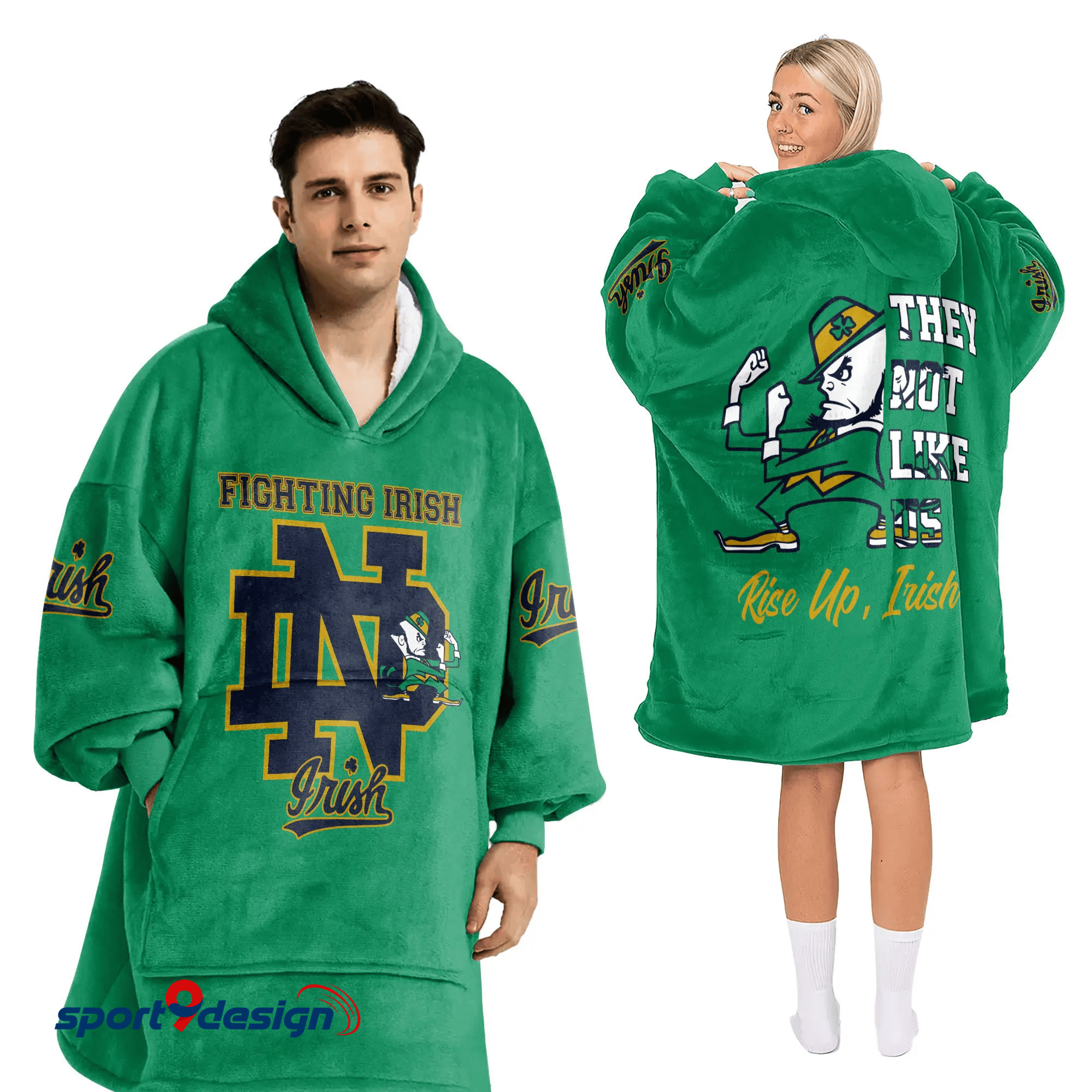 Farmhousemerch Notre Dame Fighting Irish NCAA Football Unisex Blanket Hoodie Gift For Fan