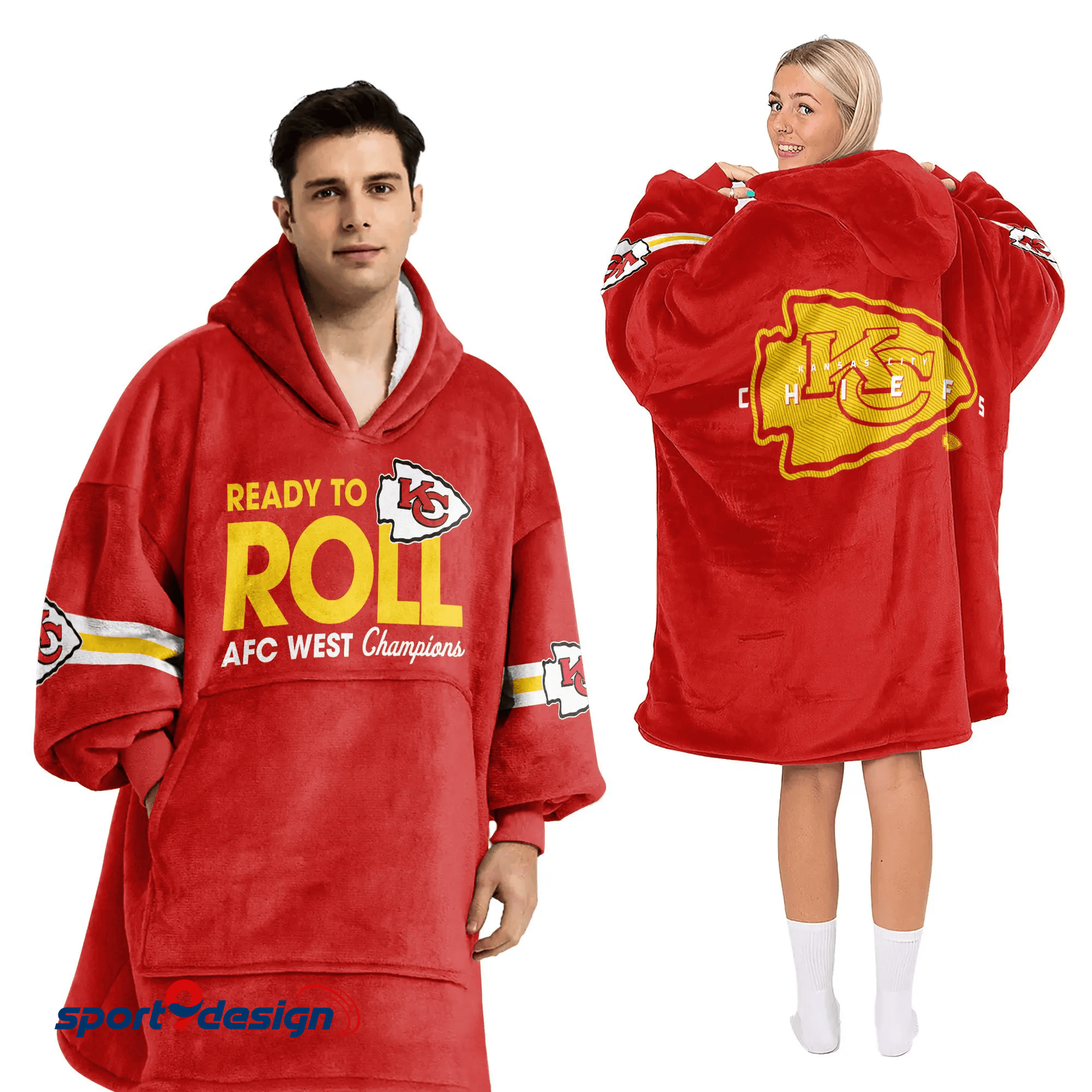 Farmhousemerch Ready To Roll Kansas City Chiefs NFL Football Unisex Blanket Hoodie Gift For Fan