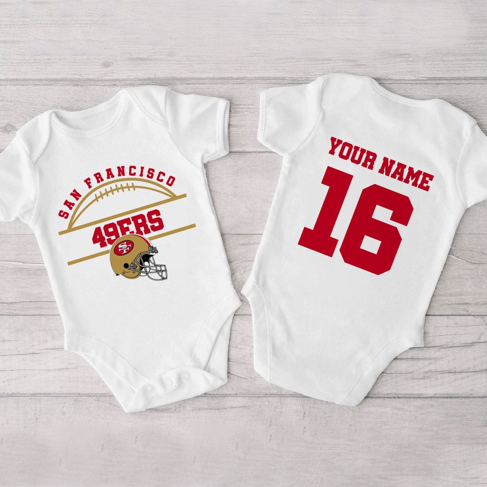 Farmhousemerch San Francisco 49ers New Personalized Baby Bodysuit For Fan 