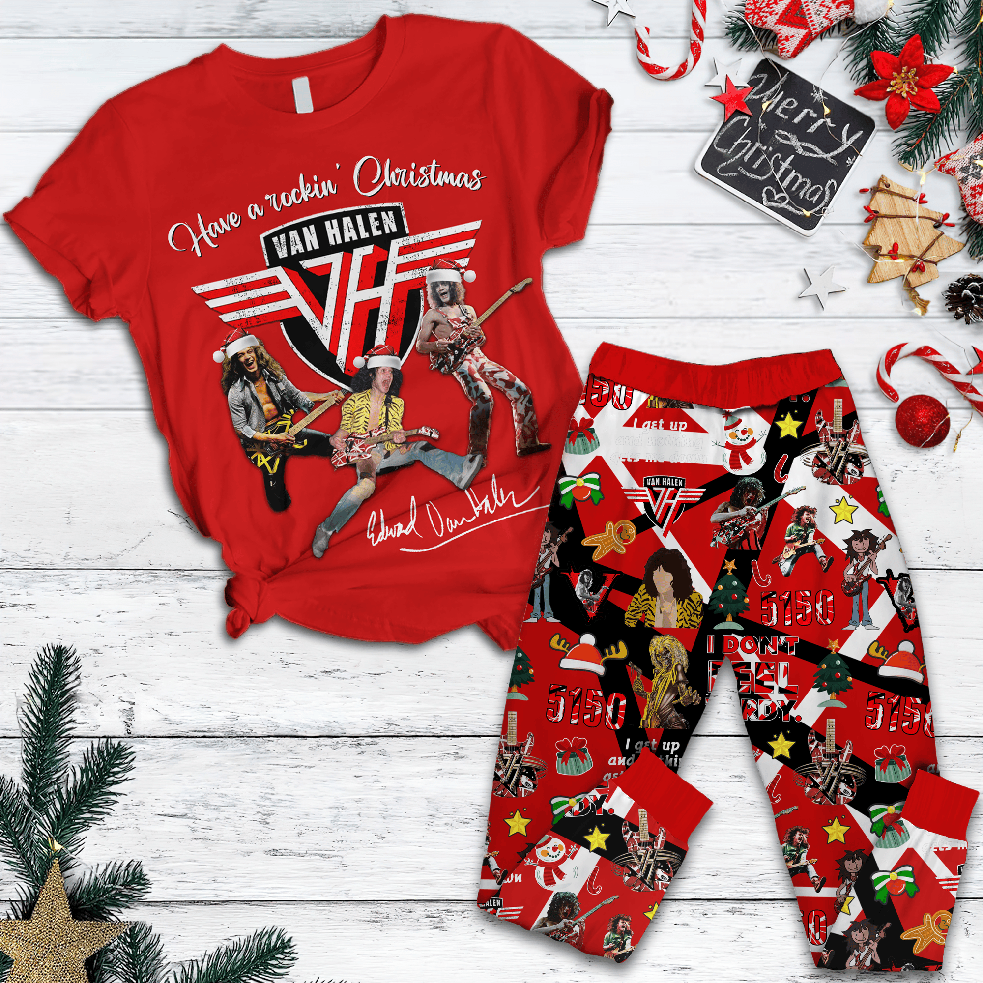 Farmhousemerch The Van Halen Music  Pajamas Full Set Gifts For Fans