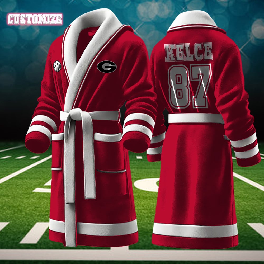 Georgia Bulldogs NCAA Personalized Fleece Bathrobe