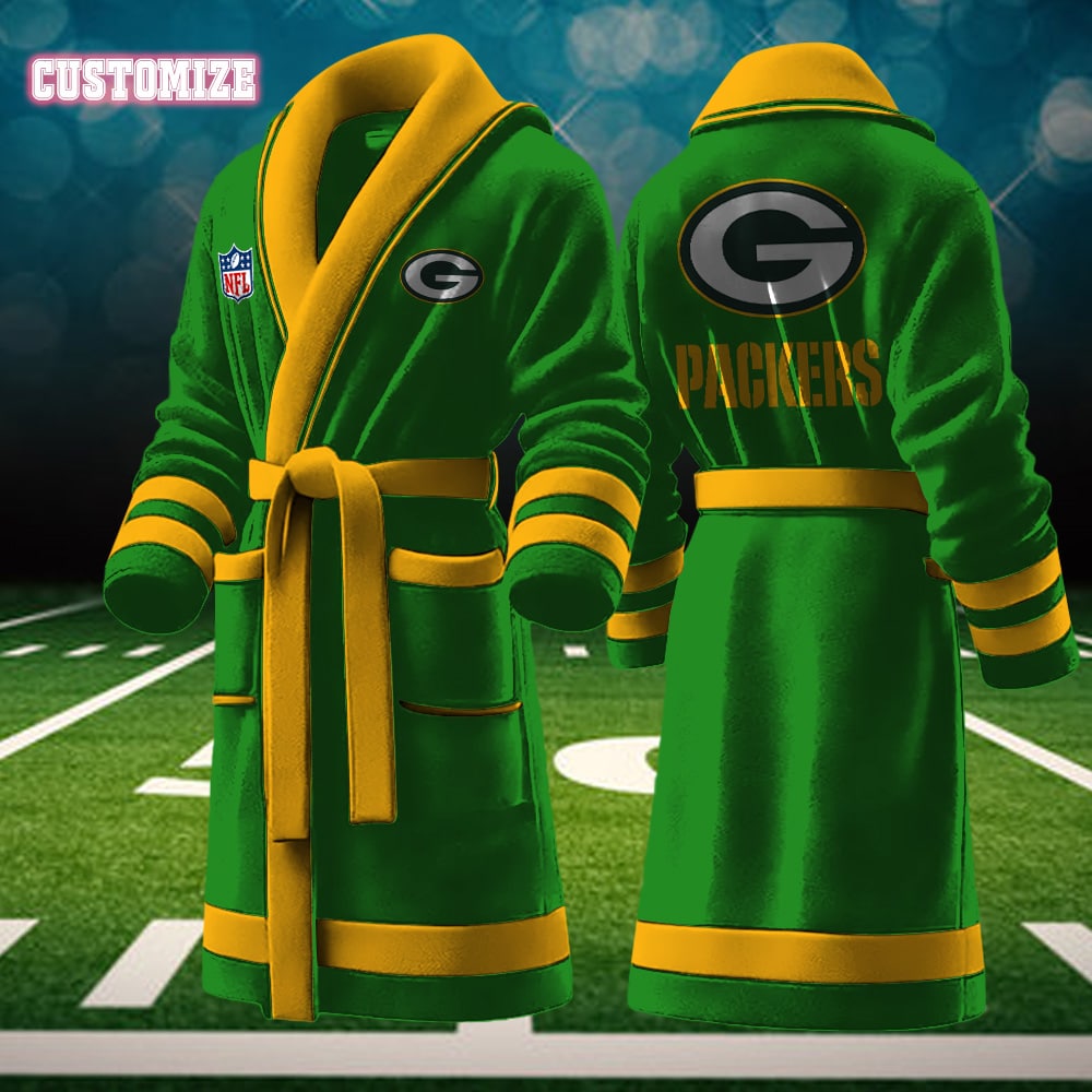 Green Bay Packers NFL Personalized Fleece Bathrobe