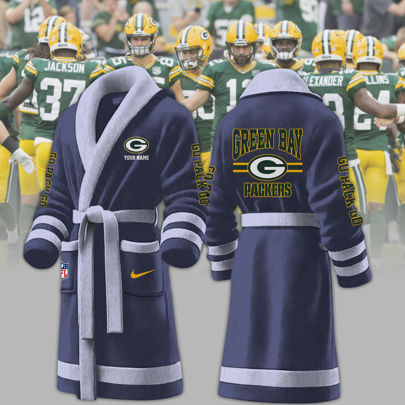 Green Bay Packers NFL Personalized Fleece Bathrobe