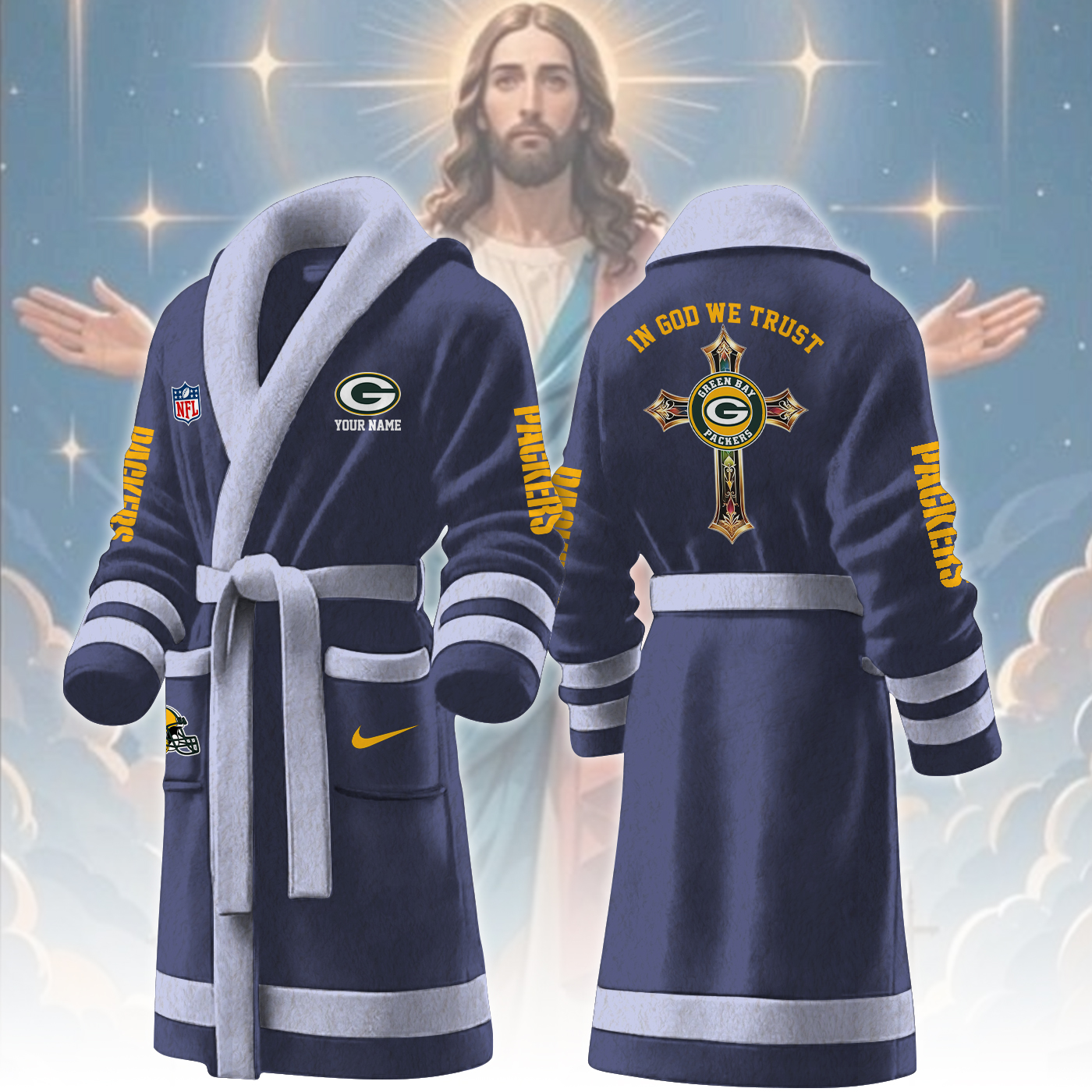 Green Bay Packers NFL Personalized Fleece Bathrobe