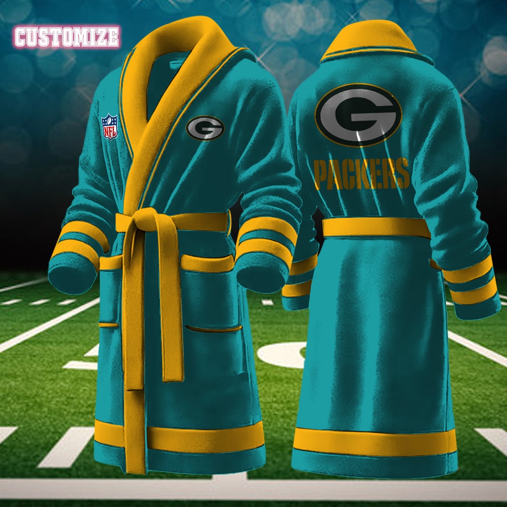 Green Bay Packers NFL Personalized Fleece Bathrobe