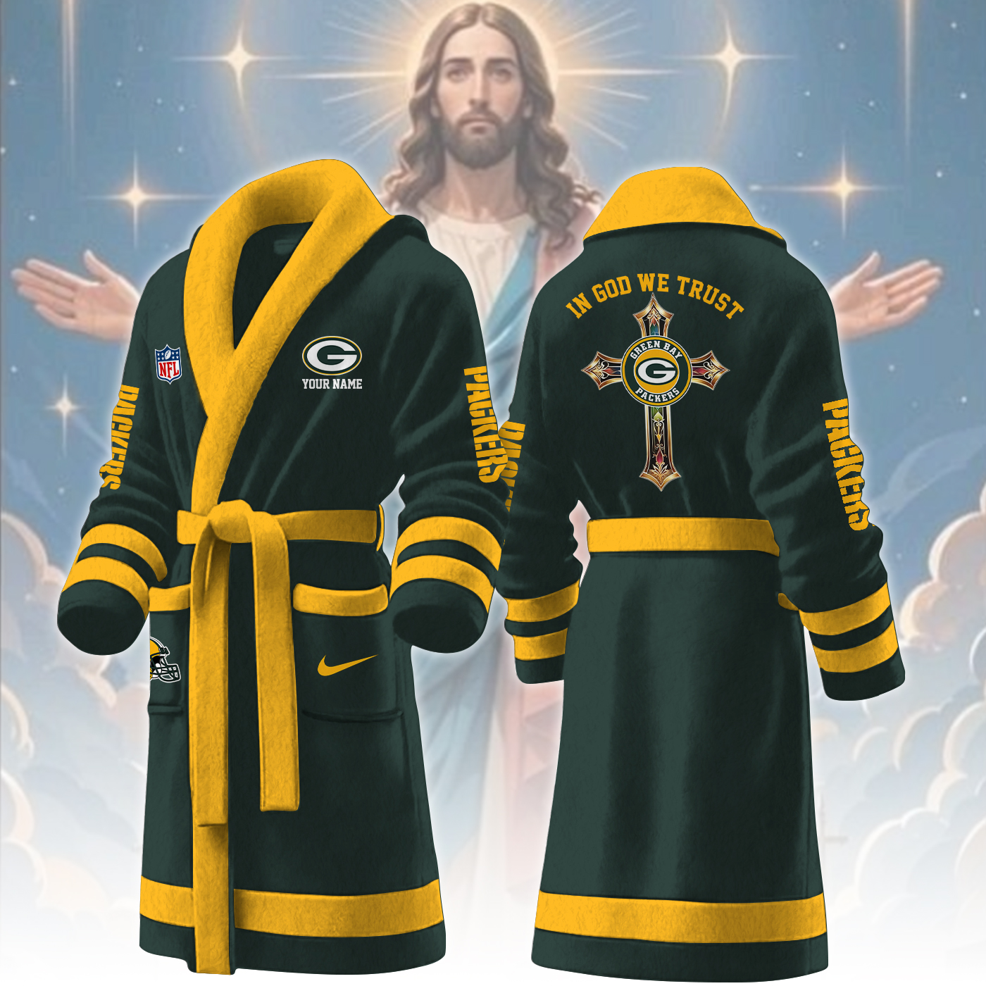 Green Bay Packers NFL Personalized Fleece Bathrobe