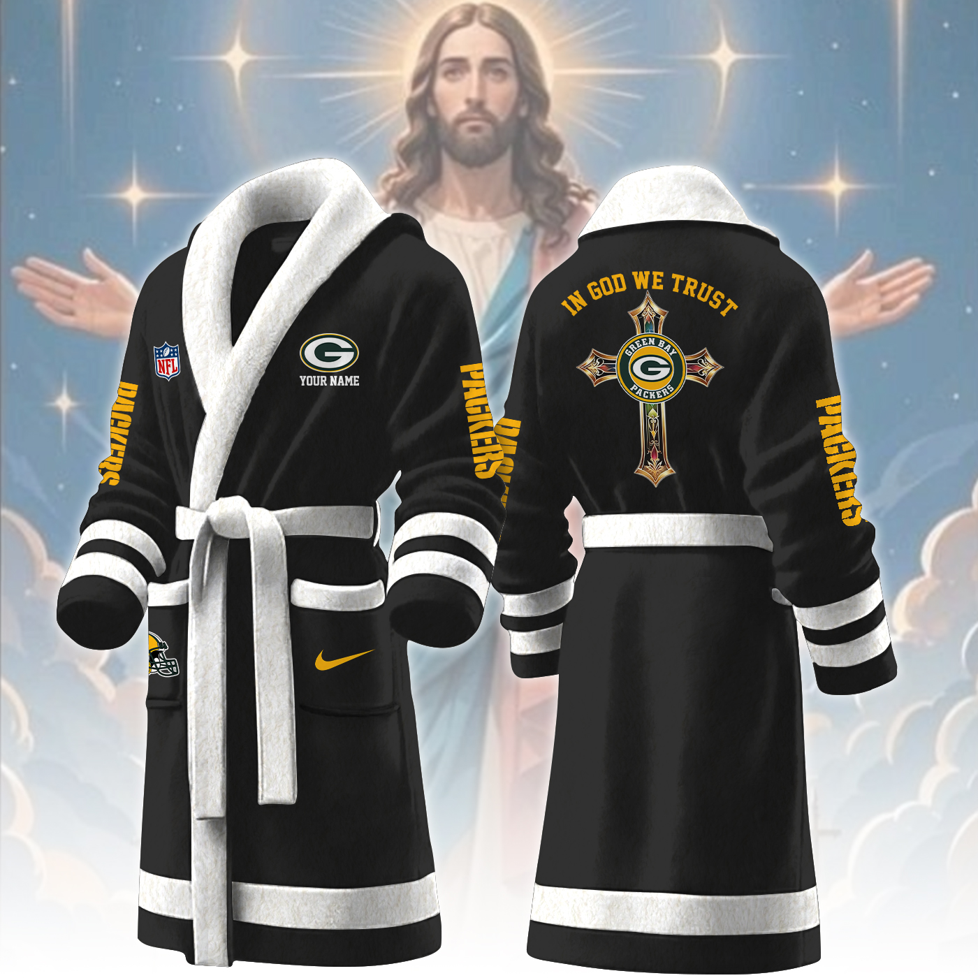 Green Bay Packers NFL Personalized Fleece Bathrobe