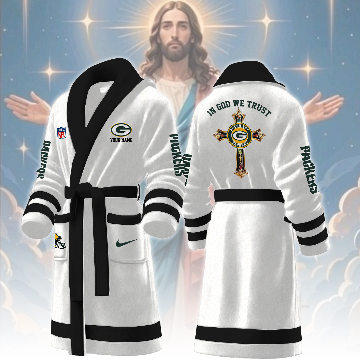 Green Bay Packers NFL Personalized Fleece Bathrobe