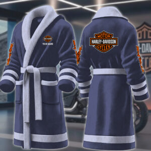 Harley-Davidson Motocycles Personalized Fleece Bathrobe