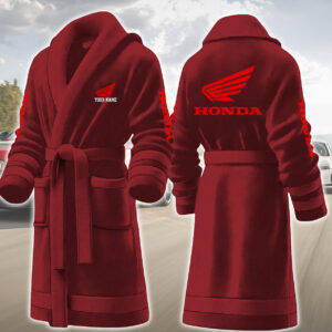 Honda Motocycles Personalized Fleece Bathrobe