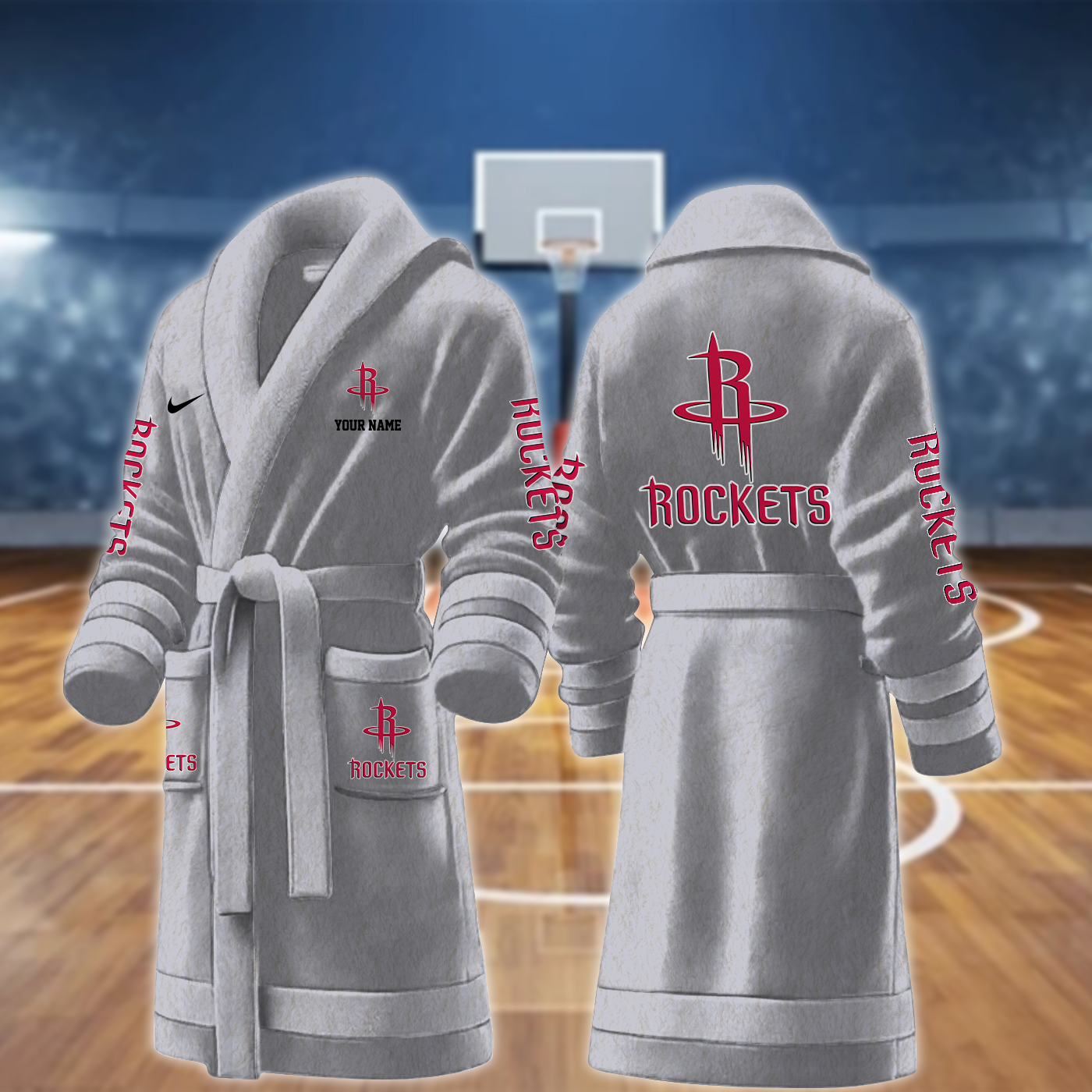 Houston Rockets NBA Personalized Fleece Bathrobe
