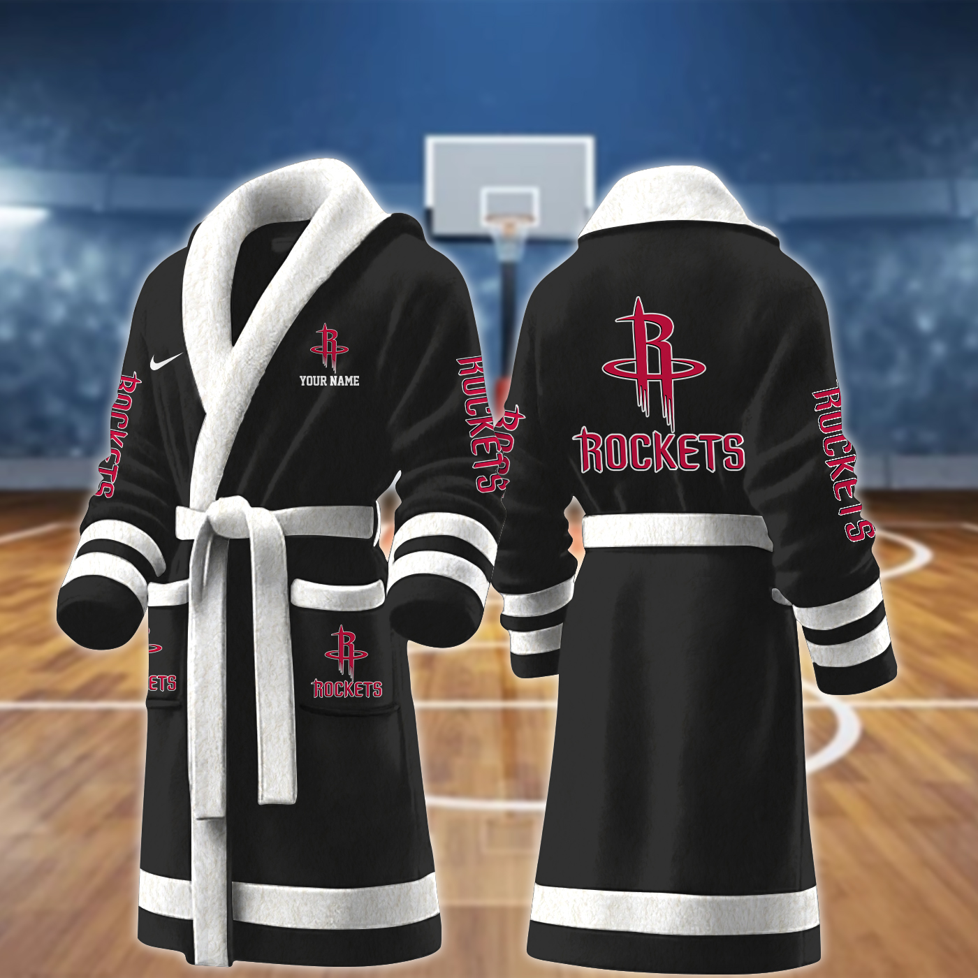 Houston Rockets NBA Personalized Fleece Bathrobe