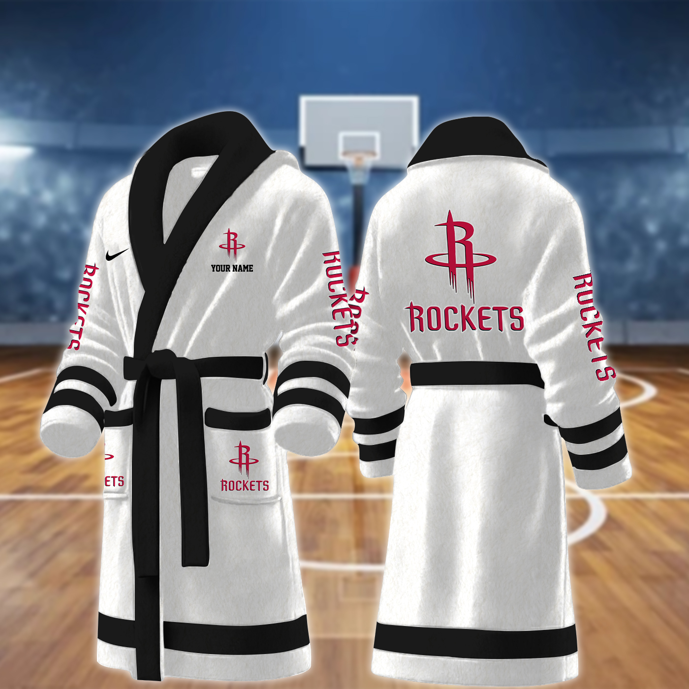 Houston Rockets NBA Personalized Fleece Bathrobe