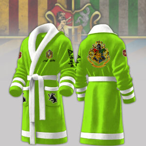 Hufflepuff House Harry Potter Personalized Fleece Bathrobe
