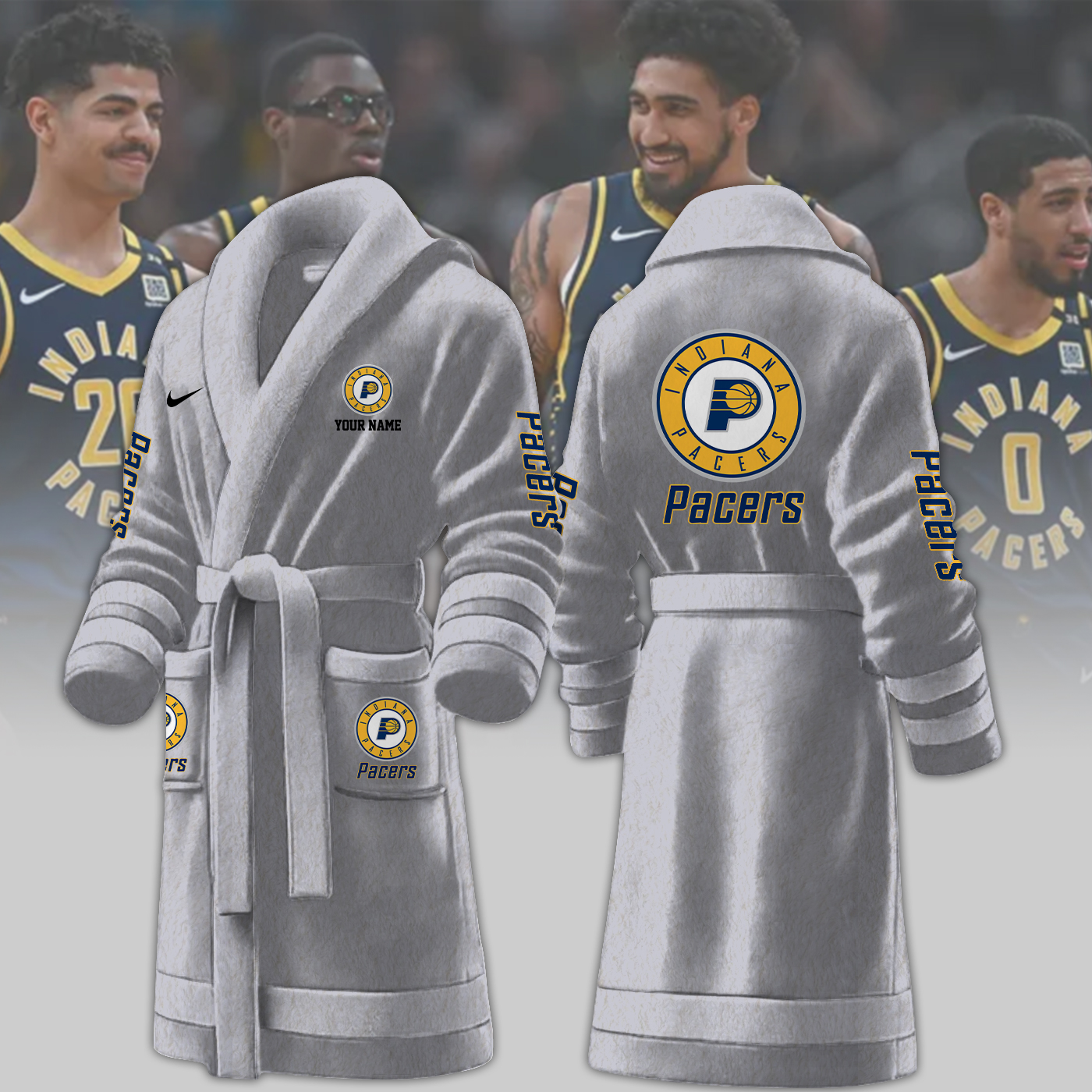 Indiana Pacers NBA Personalized Fleece Bathrobe