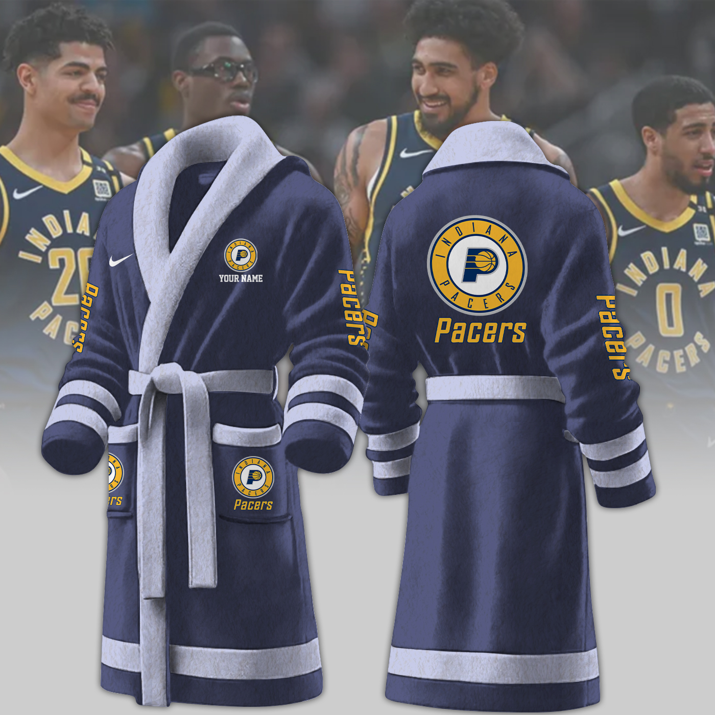 Indiana Pacers NBA Personalized Fleece Bathrobe