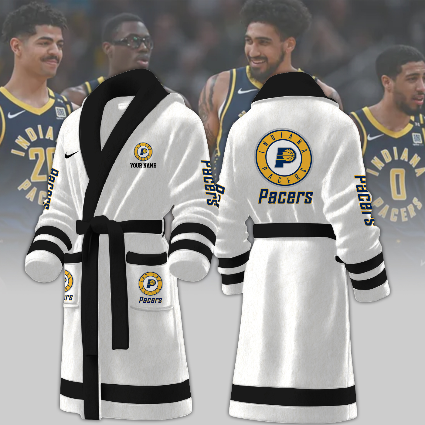 Indiana Pacers NBA Personalized Fleece Bathrobe