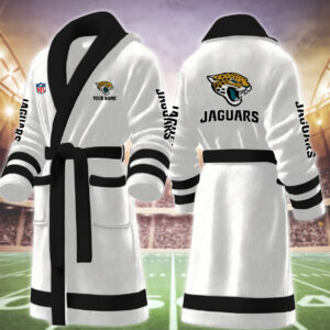 Jacksonville Jaguars NFL Personalized Fleece Bathrobe