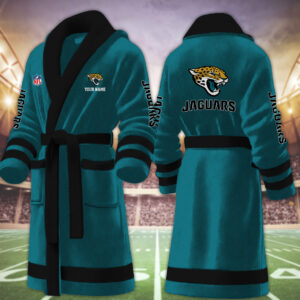 Jacksonville Jaguars NFL Personalized Fleece Bathrobe