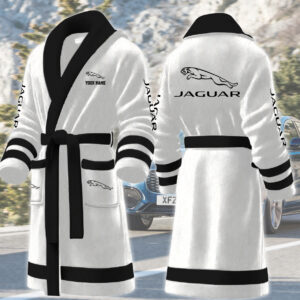 Jaguar Motocycles Personalized Fleece Bathrobe