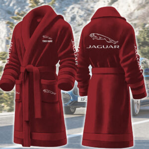 Jaguar Motocycles Personalized Fleece Bathrobe