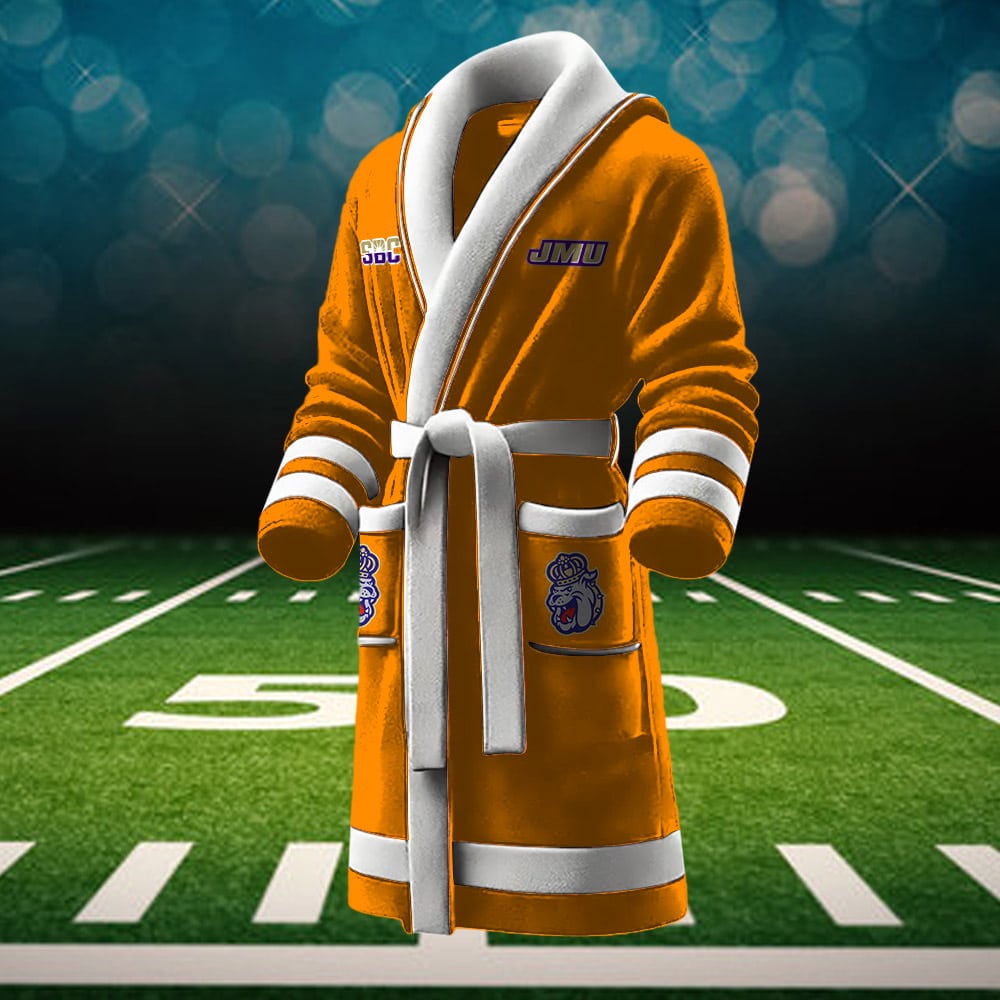 James Madison Dukes NCAA Personalized Fleece Bathrobe