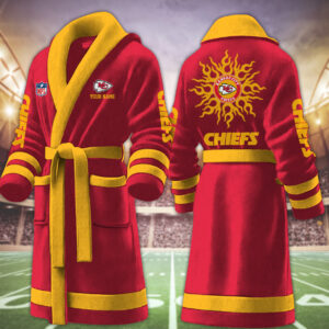 Kansas City Chiefs NFL Personalized Fleece Bathrobe