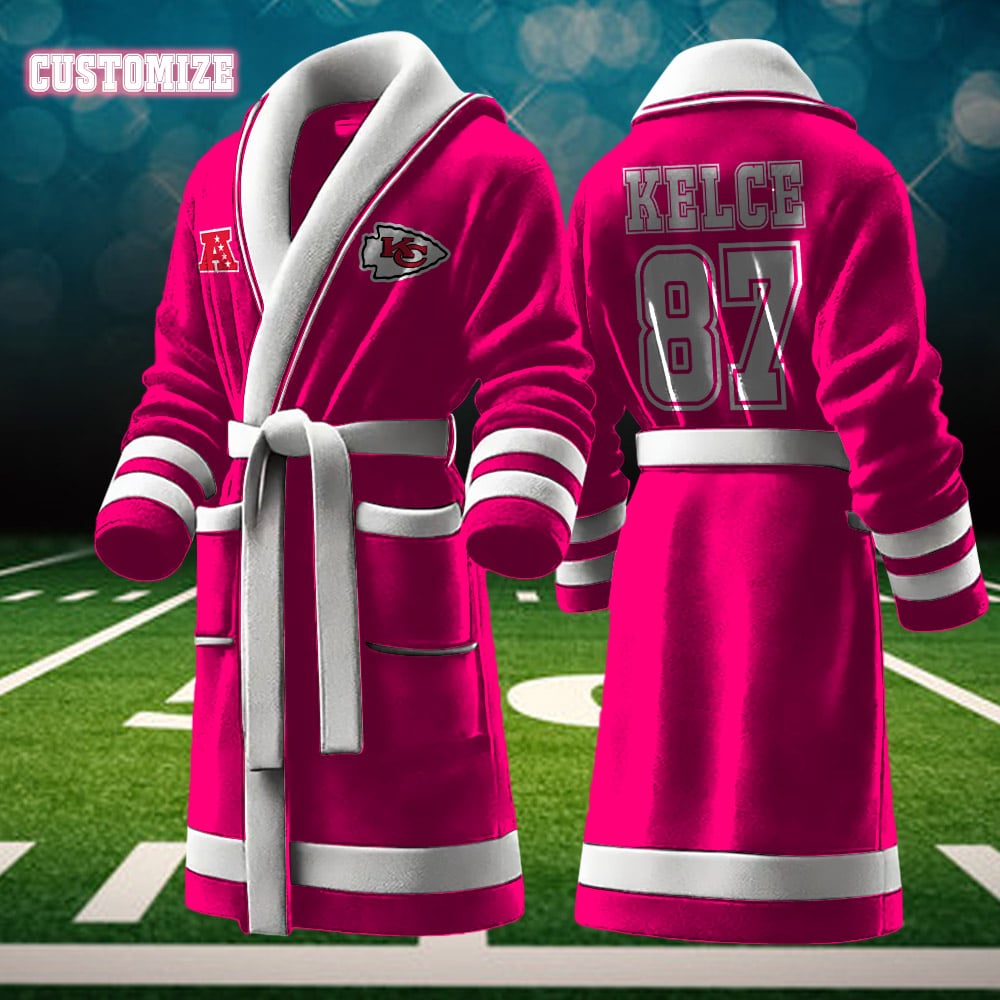 Kansas City Chiefs NFL Personalized Fleece Bathrobe