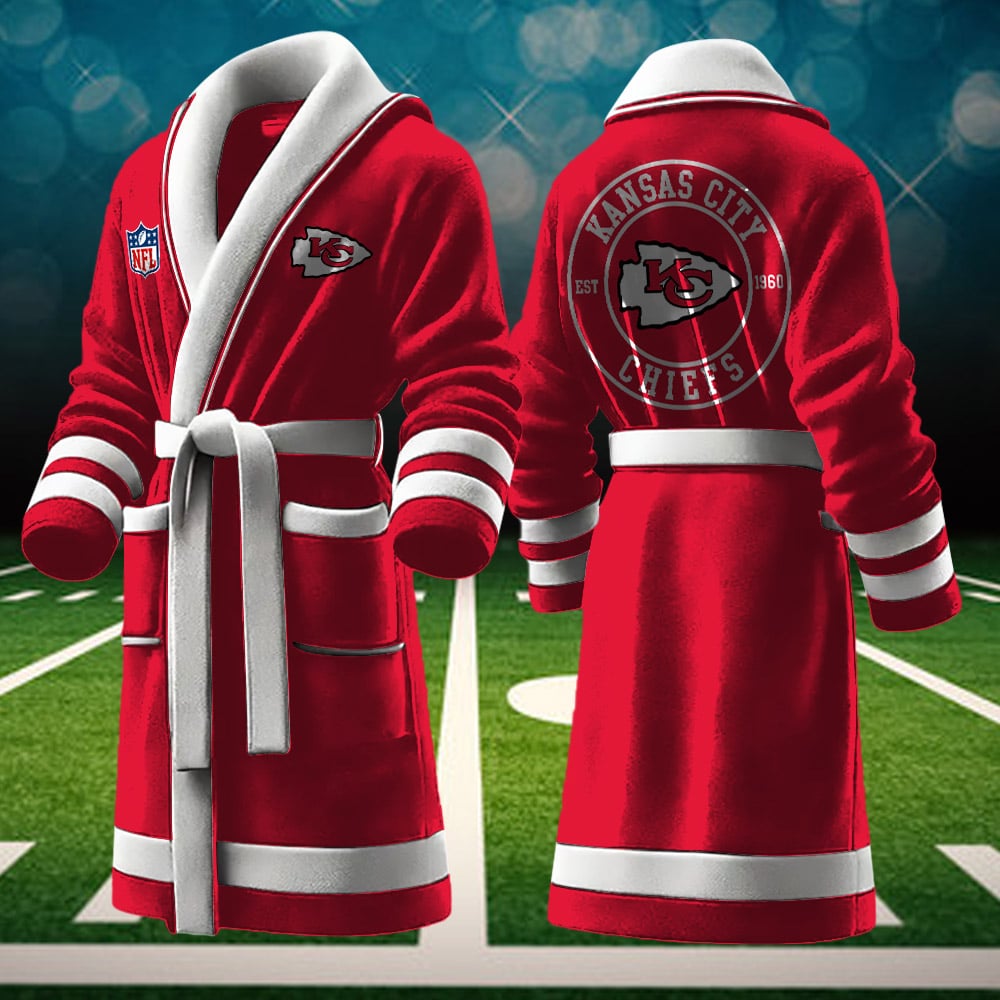 Kansas City Chiefs NFL Personalized Fleece Bathrobe