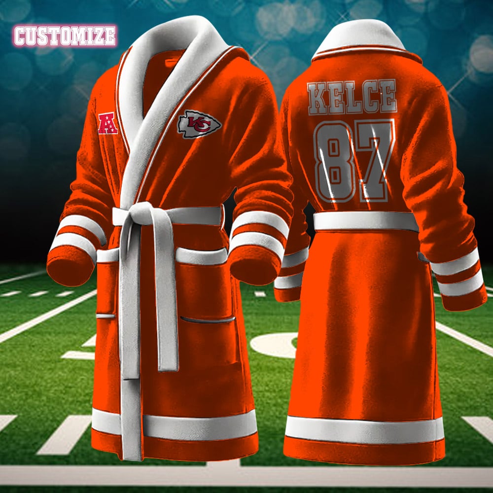 Kansas City Chiefs NFL Personalized Fleece Bathrobe