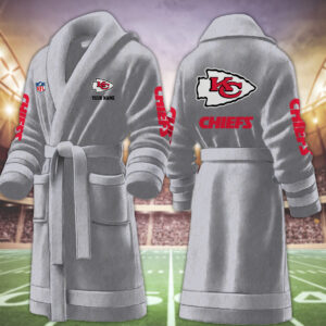 Kansas City Chiefs NFL Personalized Fleece Bathrobe