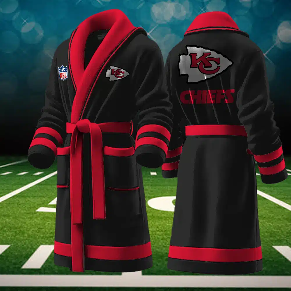 Kansas City Chiefs NFL Personalized Fleece Bathrobe