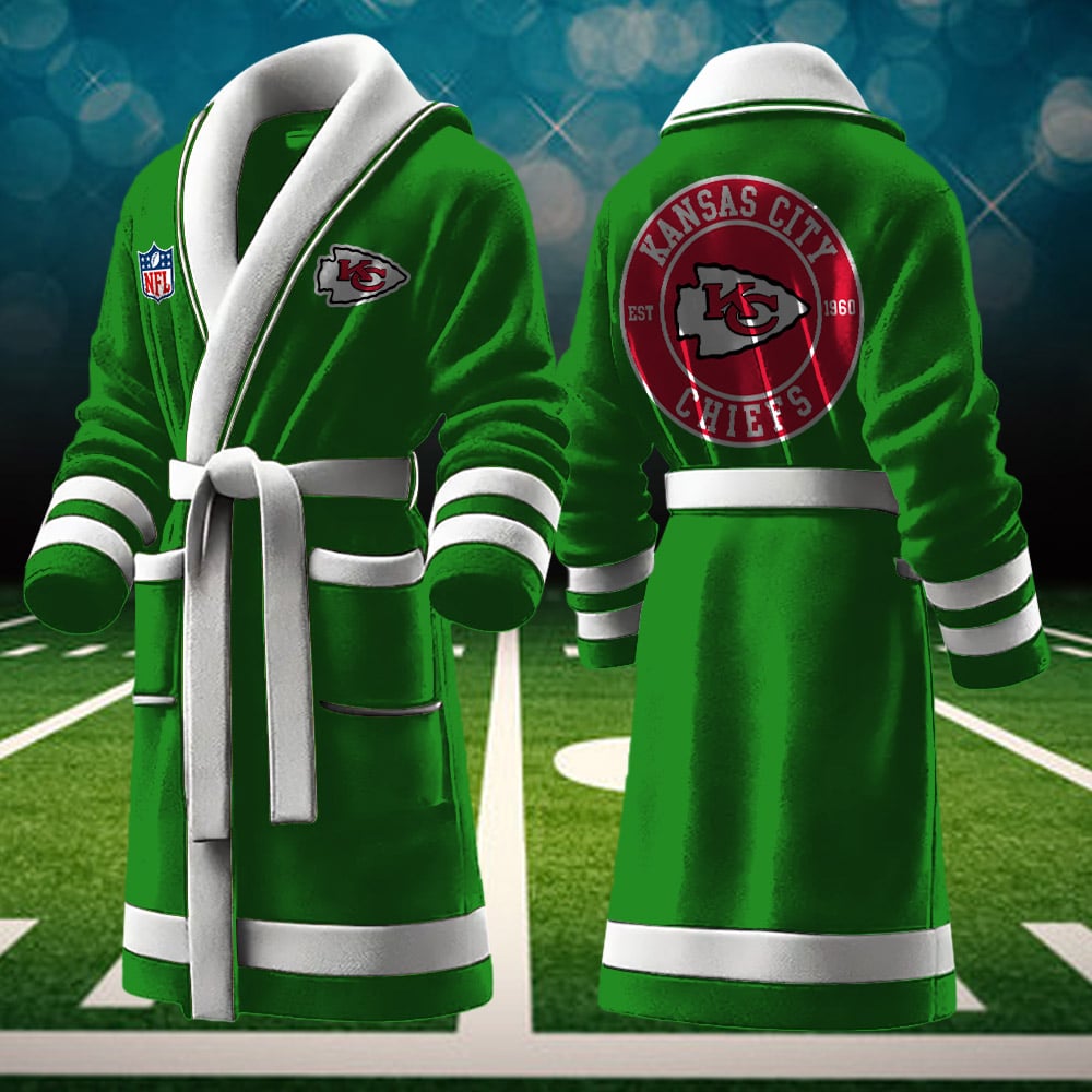 Kansas City Chiefs NFL Personalized Fleece Bathrobe