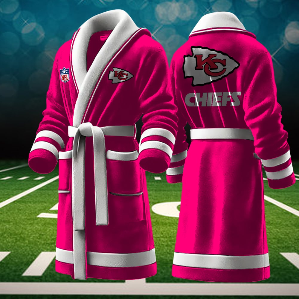 Kansas City Chiefs NFL Personalized Fleece Bathrobe