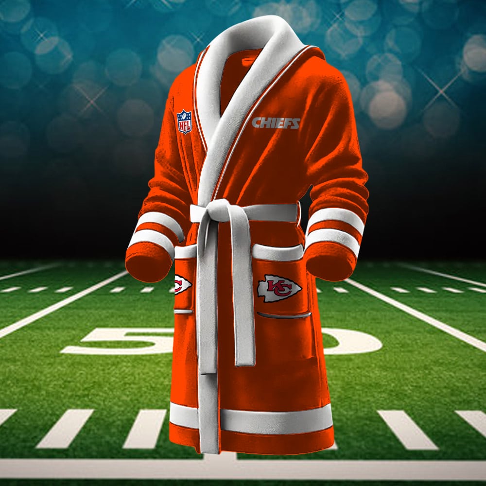 Kansas City Chiefs NFL Personalized Fleece Bathrobe