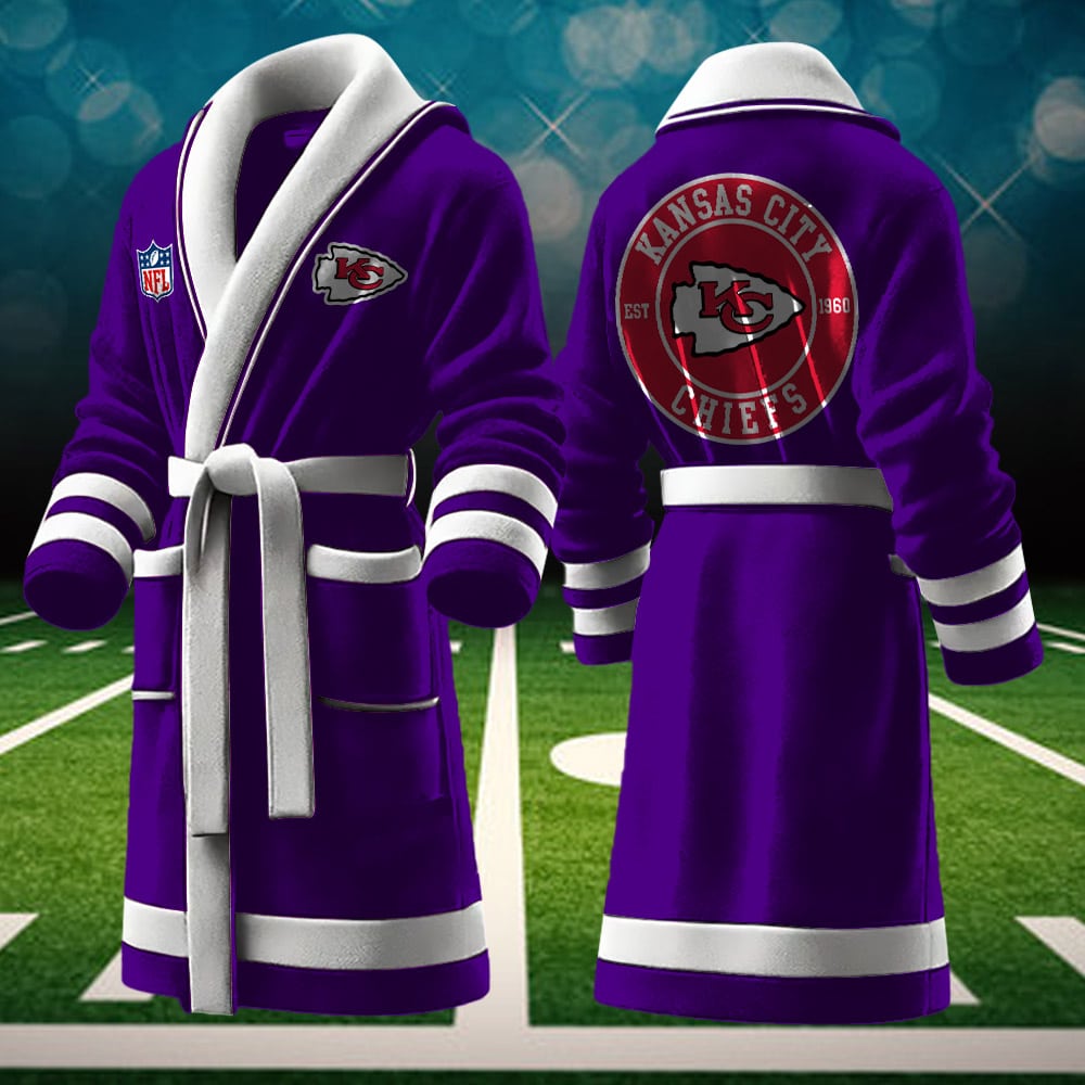 Kansas City Chiefs NFL Personalized Fleece Bathrobe
