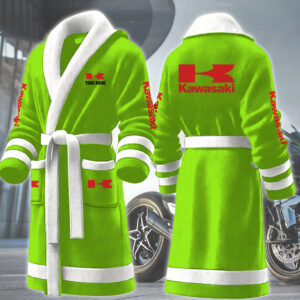 Kawasaki Motocycles Personalized Fleece Bathrobe